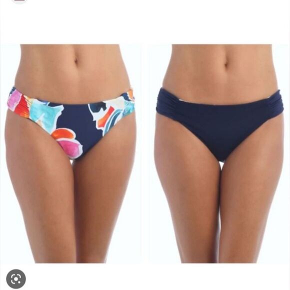 La blanca petals reversible ruched side hipster bikini bottom - Picture 1 of 1